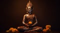 Phra Mae Thorani in a meditative posture