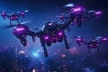 Witness a squadron of futuristic drones engaging