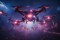 Witness a squadron of futuristic drones engaging