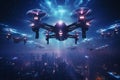 Witness a squadron of futuristic drones engaging