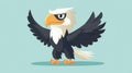 Witness the stunning animation of a bald eagle soaring through the sky. Vibrant, flat style with unique textures for a dynamic Royalty Free Stock Photo