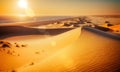 A Mirage of Beauty, Desert Sand Dunes Under the Sun. Generative AI