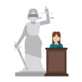 Witness talking on podium Royalty Free Stock Photo