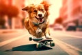 Cool Canine on Wheels: Skateboarding Doggo with Style