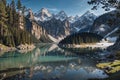 Eternal Beauty: A Scenic Blend of Mountains, Lake, and Blue Sky