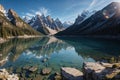 Eternal Beauty: A Scenic Blend of Mountains, Lake, and Blue Sky