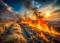 Witnessing the Devastation A Documentary Photographic Journey Through the Aftermath of a Dry Grass Fire Royalty Free Stock Photo