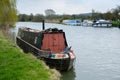 WITNEY, OXFORDSHIRE/UK - MARCH 23 : Canal Boat on the River Thames between Abingdon and Witney in Oxfordshire on March 23, 2017