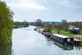 WITNEY, OXFORDSHIRE/UK - MARCH 23 : Canal Boats on the River Thames between Abingdon and Witney in Oxfordshire on March 23, 2017