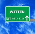 WITTEN road sign against clear blue sky Royalty Free Stock Photo