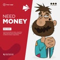 Banner design of need money