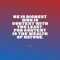 Witty quote about people who content with the least on a colorful background