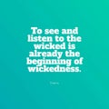 Witty quote about wickedness on a blue background