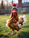 Witty Wings: The Silly Saga of a Chicken in a Knitted Hat