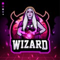 Wizard mage mascot. esport logo design