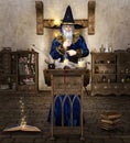 Wizard in blue dress spellbound time