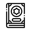 Wizard Book Icon Vector Outline Illustration