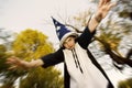 Wizard Boy with hands outstreached Royalty Free Stock Photo