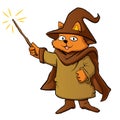 Wizard cat cartoon Royalty Free Stock Photo