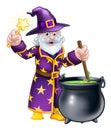 Wizard Cauldron Cartoon Royalty Free Stock Photo