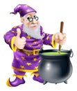 Wizard and cauldron Royalty Free Stock Photo