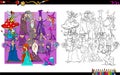 Wizard characters group coloring book Royalty Free Stock Photo