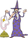 Wizard fantasy cartoon illustration Royalty Free Stock Photo