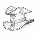 Piratepunk Adult Hat Coloring Page With Cowboy Imagery