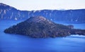 Wizard Island Crater Lake Blue Sky Oregon Royalty Free Stock Photo