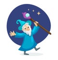 Wizard male character, mage, sorcerer in a mantle and hat Royalty Free Stock Photo