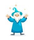 Wizard male character, mage, sorcerer in a mantle and hat