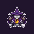 Wizard mascot logo design vector with modern illustration concept style for badge, emblem and t shirt printing. wizard Royalty Free Stock Photo