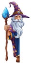 Wizard Merlin Cartoon Beard Magician Man Character