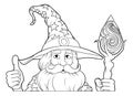 Wizard Merlin Cartoon Beard Magician Man Character