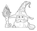 Wizard Merlin Cartoon Beard Magician Man Character