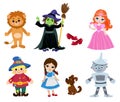 Wizard of Oz, Collection illustration cartoon. Royalty Free Stock Photo