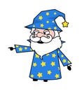 Wizard Pointing Finger Cartoon