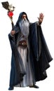 Wizard with staff 3d illustration Royalty Free Stock Photo