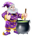 Wizard stirring cauldron