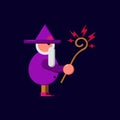 Wizard use some magic power character Icon, Logo, and illustration