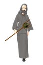 Wizard Walking With His Staff Illustration Royalty Free Stock Photo