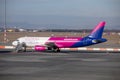 Wizz Air Airbus A320 HA-LWK Airplane at Budapest international airport. stock photo Royalty Free Stock Photo