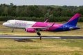 Wizz Air Airbus A320-232(WL) passenger plane arriving at Eindhoven Airport. The Netherlands - June 29, 2019 Royalty Free Stock Photo