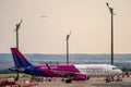 Wizz Air airplane at Adolfo Suarez Madrid Barajas Airport Royalty Free Stock Photo
