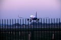 Wizz Air plane in the sky, landing on runway Royalty Free Stock Photo