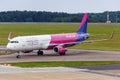 Wizzair Airbus A321 airplane London Luton Airport in the United Kingdom Royalty Free Stock Photo