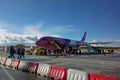 Wizzair airplane in Eindhoven