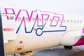 Wizzair airplane is ready to board people