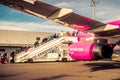 Wizzair people boarding in