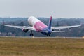 Wizzair plane takes off from Luton Airport Royalty Free Stock Photo